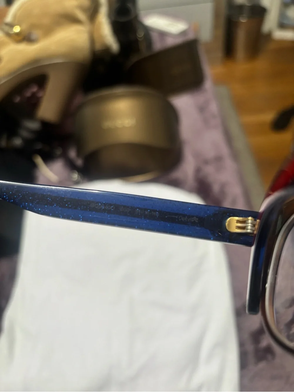 Gucci Tortoiseshell Frames with Blue Temples